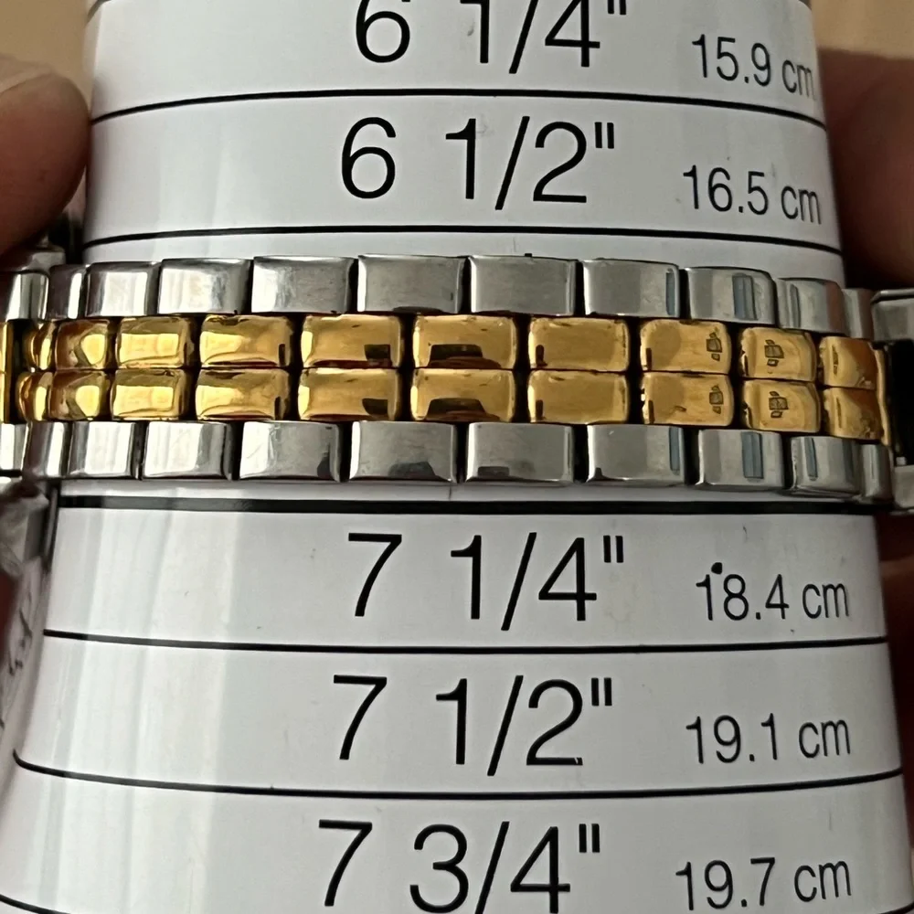 Seiko Sport 50 Ladies Watch Vintage Two-Tone Bracelet Iridescent Dial Date - Picture 14 of 16